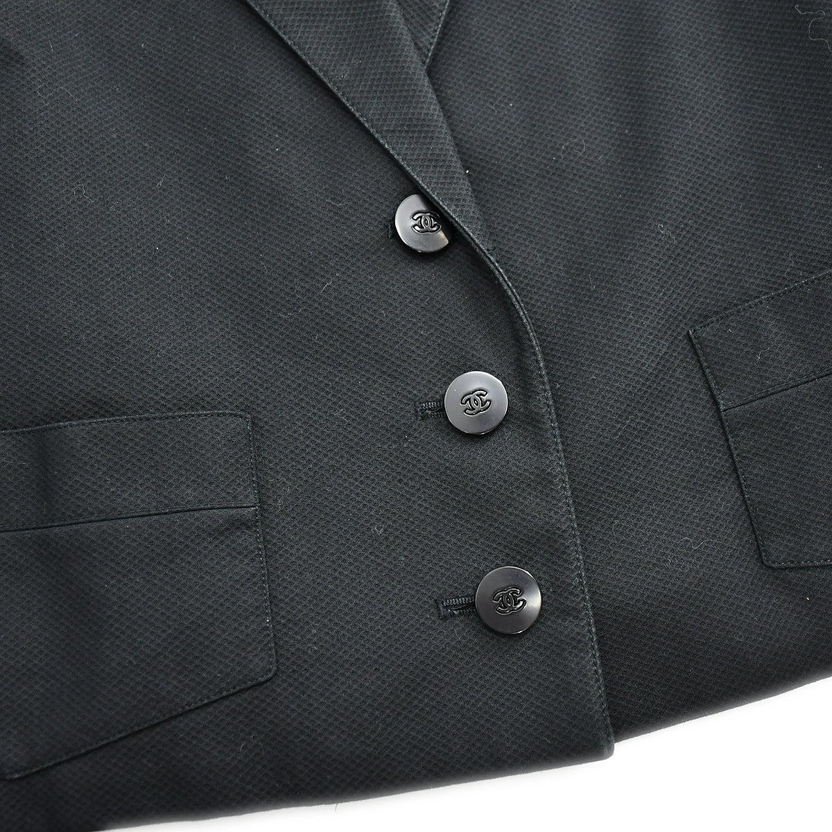 Luxury Chanel Setup Suit Jacket Skirt Black 98S #36