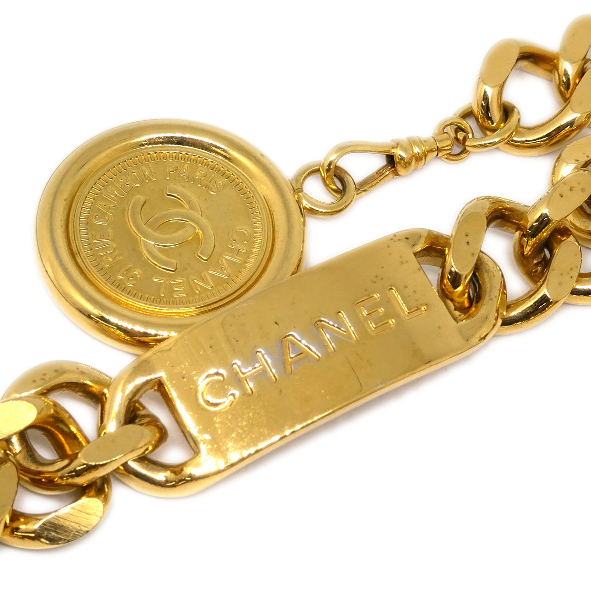 Luxury Chanel Medallion Chain Belt Gold 94A Small New