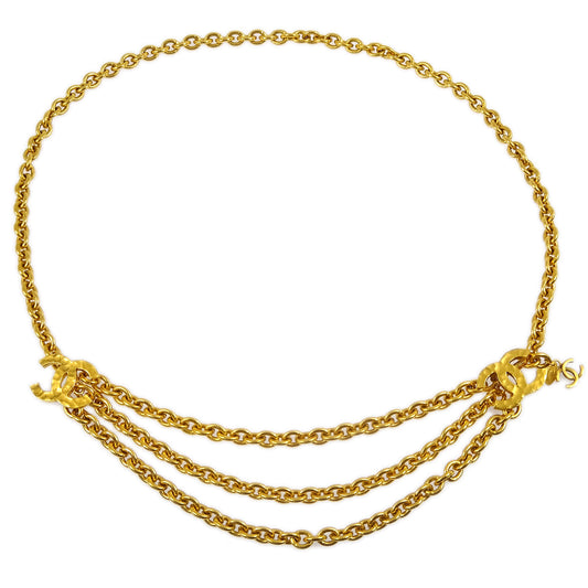 Luxury Chanel CC Chain Belt Gold 684 Small New