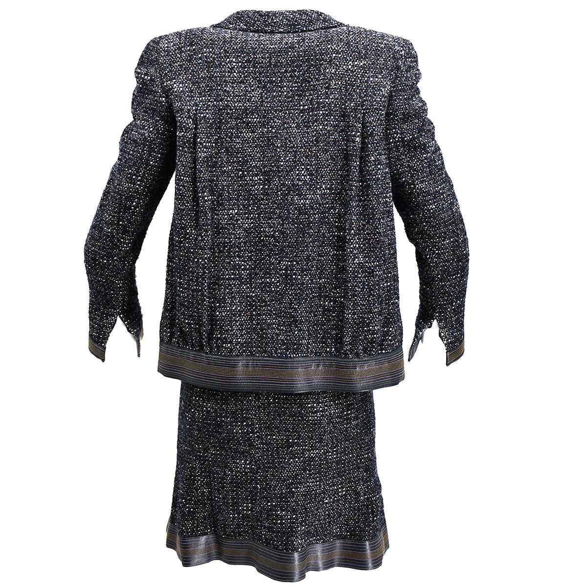 Luxury Chanel Setup Suit Jacket Dress Navy 04A #36