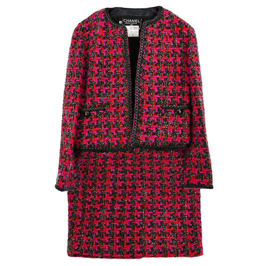 Luxury Chanel Setup Suit Jacket Skirt Pink 29 #36