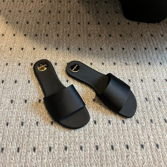 Luxury Saint Laurent SL CARLYLE SLIPPERS BLACK SATIN