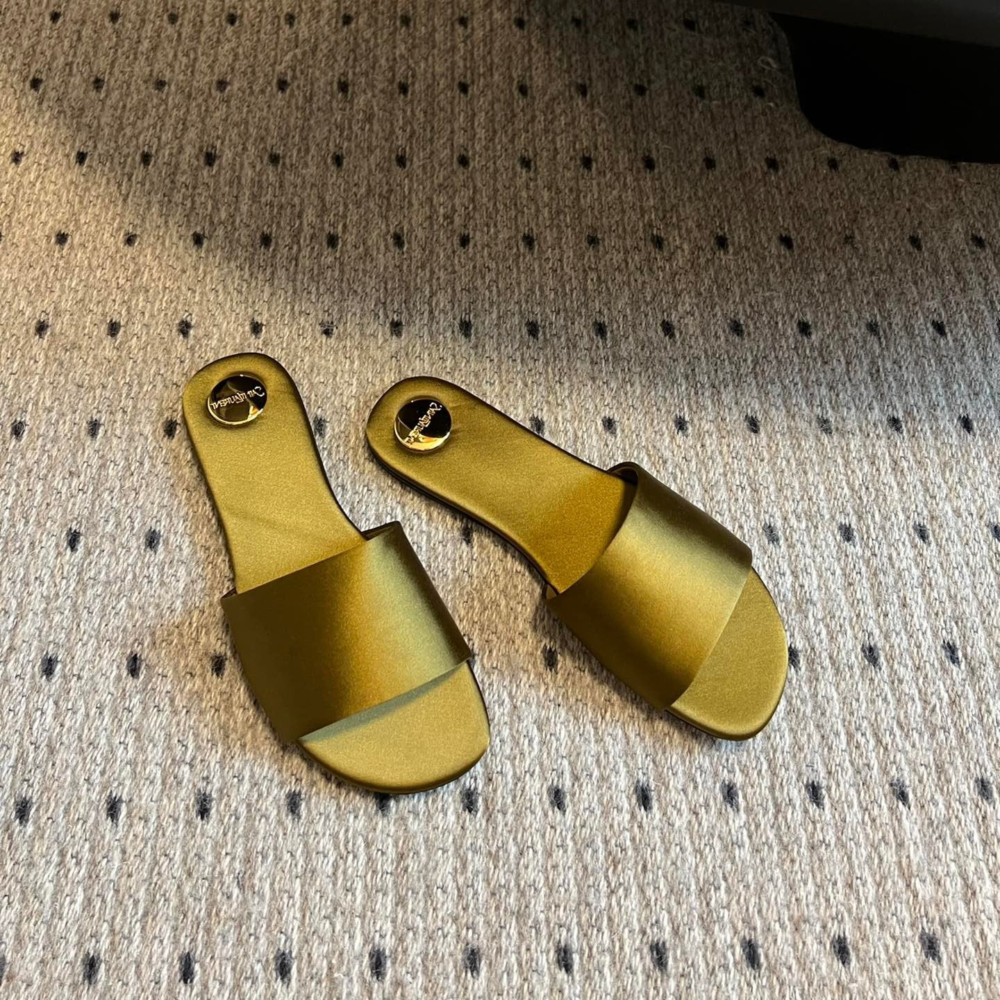 Luxury Saint Laurent SL CARLYLE SLIPPERS MUSTARD SATIN