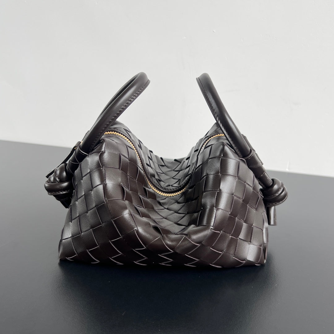 Luxury Bottega Veneta BV Loop Top Handle 19cm Chocolate Lambskin