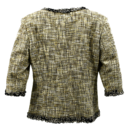 Luxury Chanel Collarless Jacket Beige 03P #48