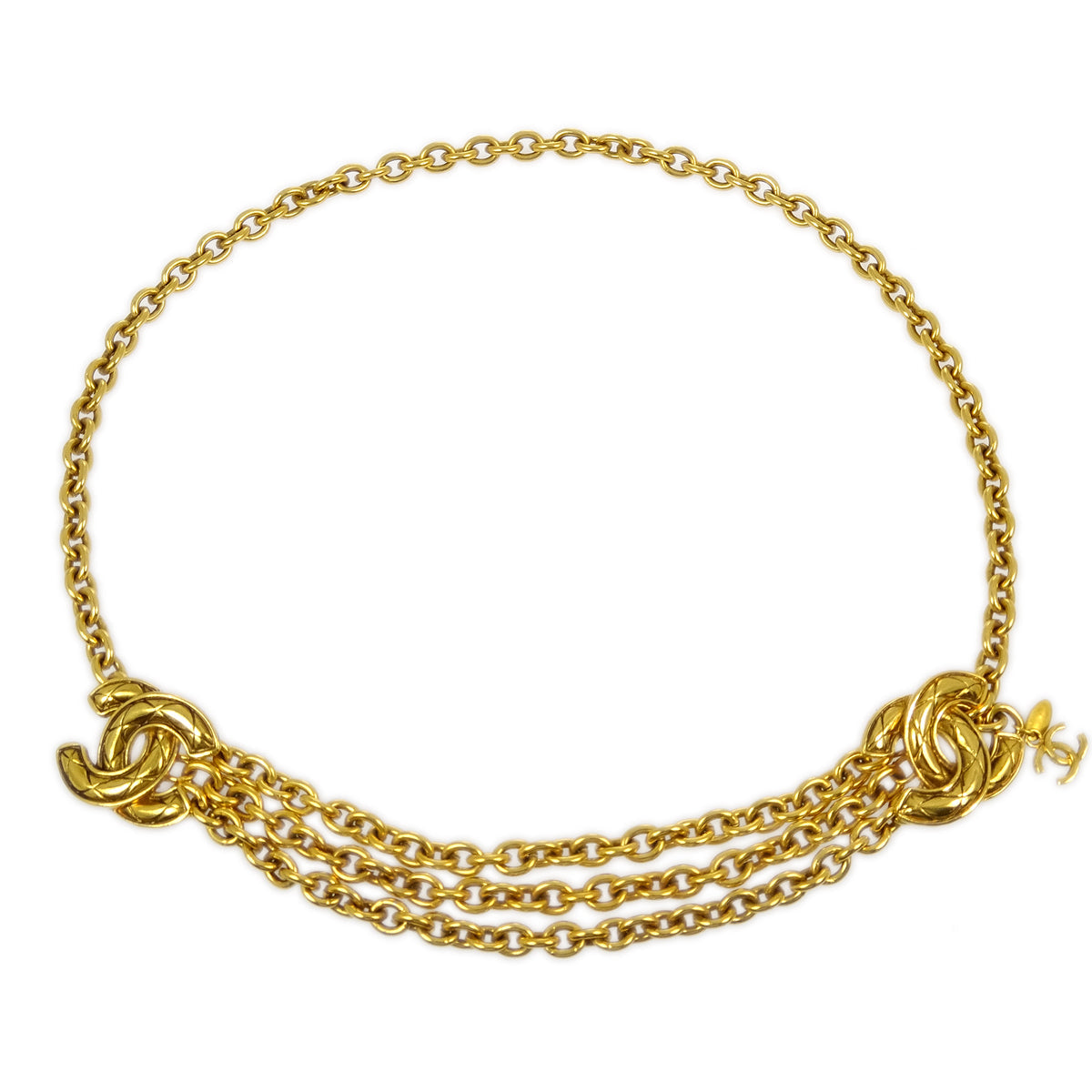 Luxury Chanel CC Gold Chain Belt 6051 Small New