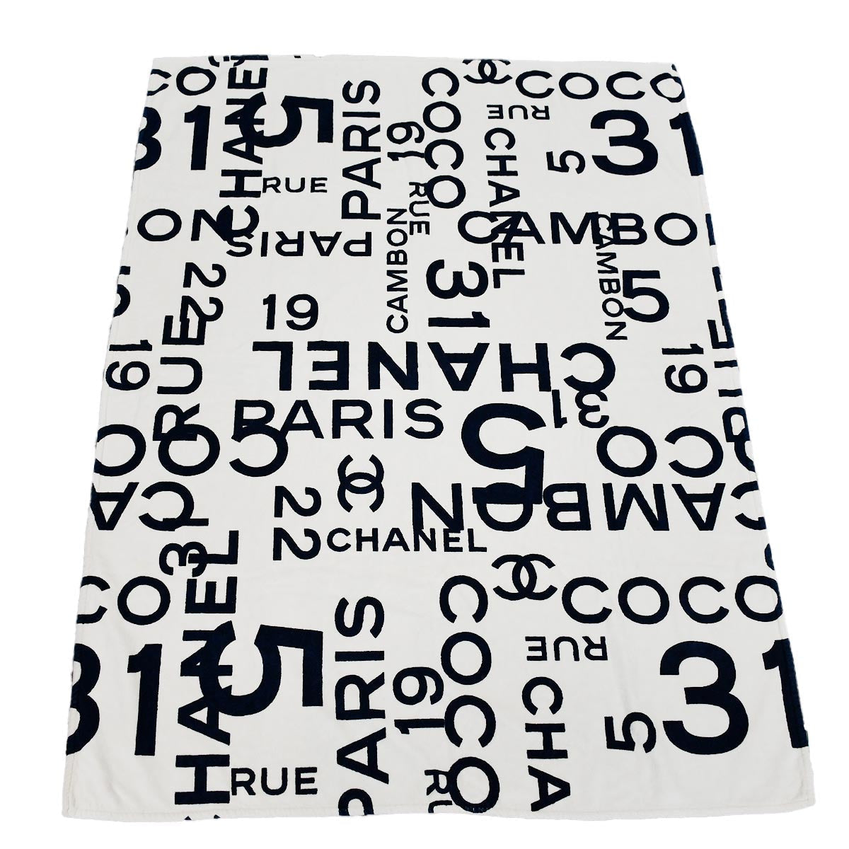 Luxury Chanel Beach Towel White Small New