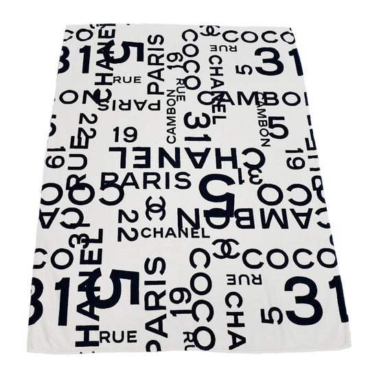 Luxury Chanel Beach Towel White Small New