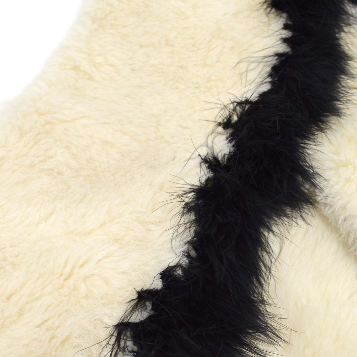 Luxury Chanel Fur Shawl Muffler Stole White Small New