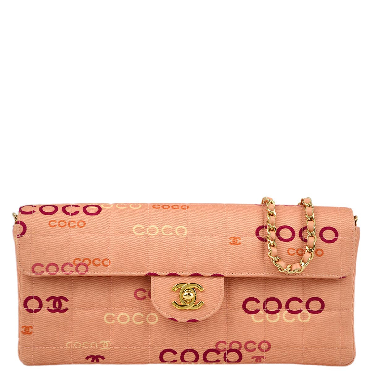 Luxury Chanel 2000-2001 Pink COCO East West Shoulder Bag