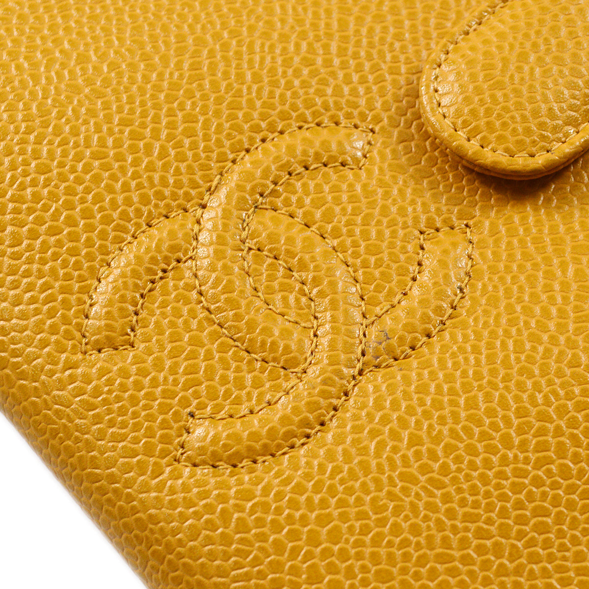Luxury Chanel 2001-2003 Yellow Caviar Note Book Cover Small New