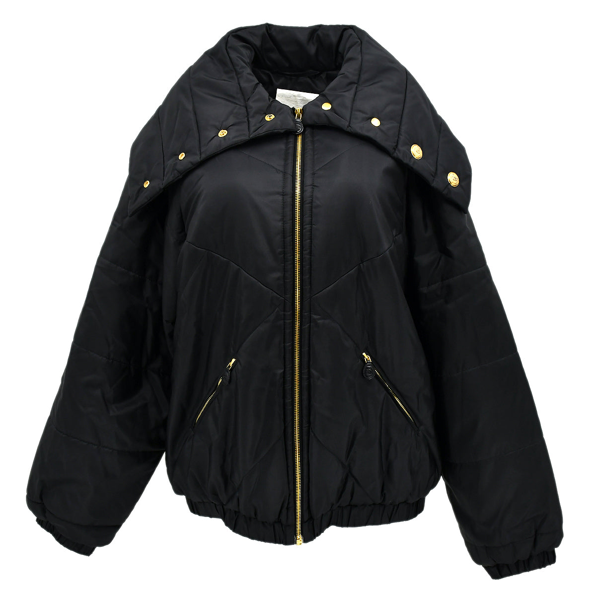 Luxury Chanel Zip Up Jacket Black #42