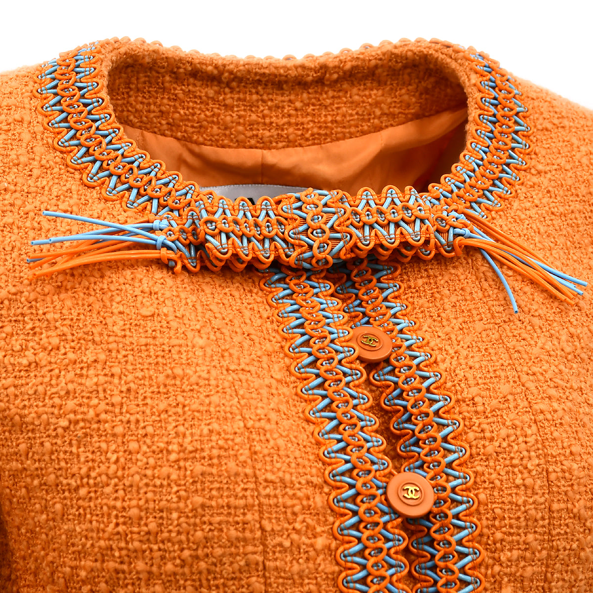 Luxury Chanel Collarless Jacket Orange 94P #38