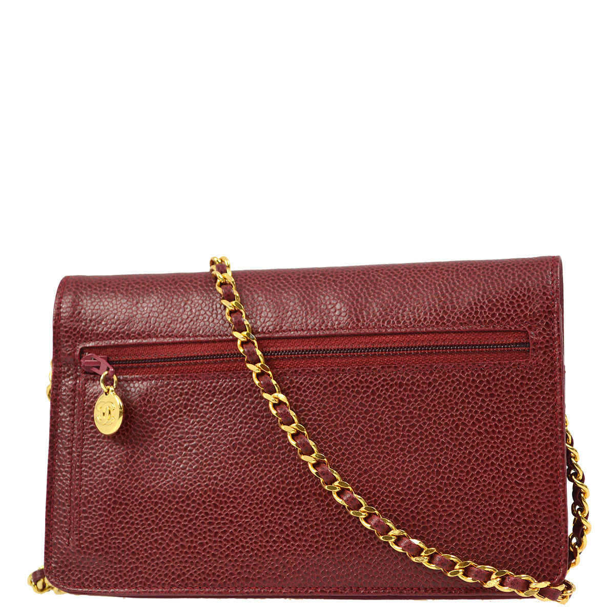 Luxury Chanel 1994-1996 Red Caviar Timeless WOC Wallet