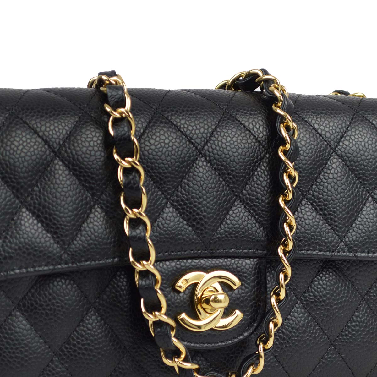 Luxury Chanel * 2005-2006 Black Caviar East West Shoulder Bag