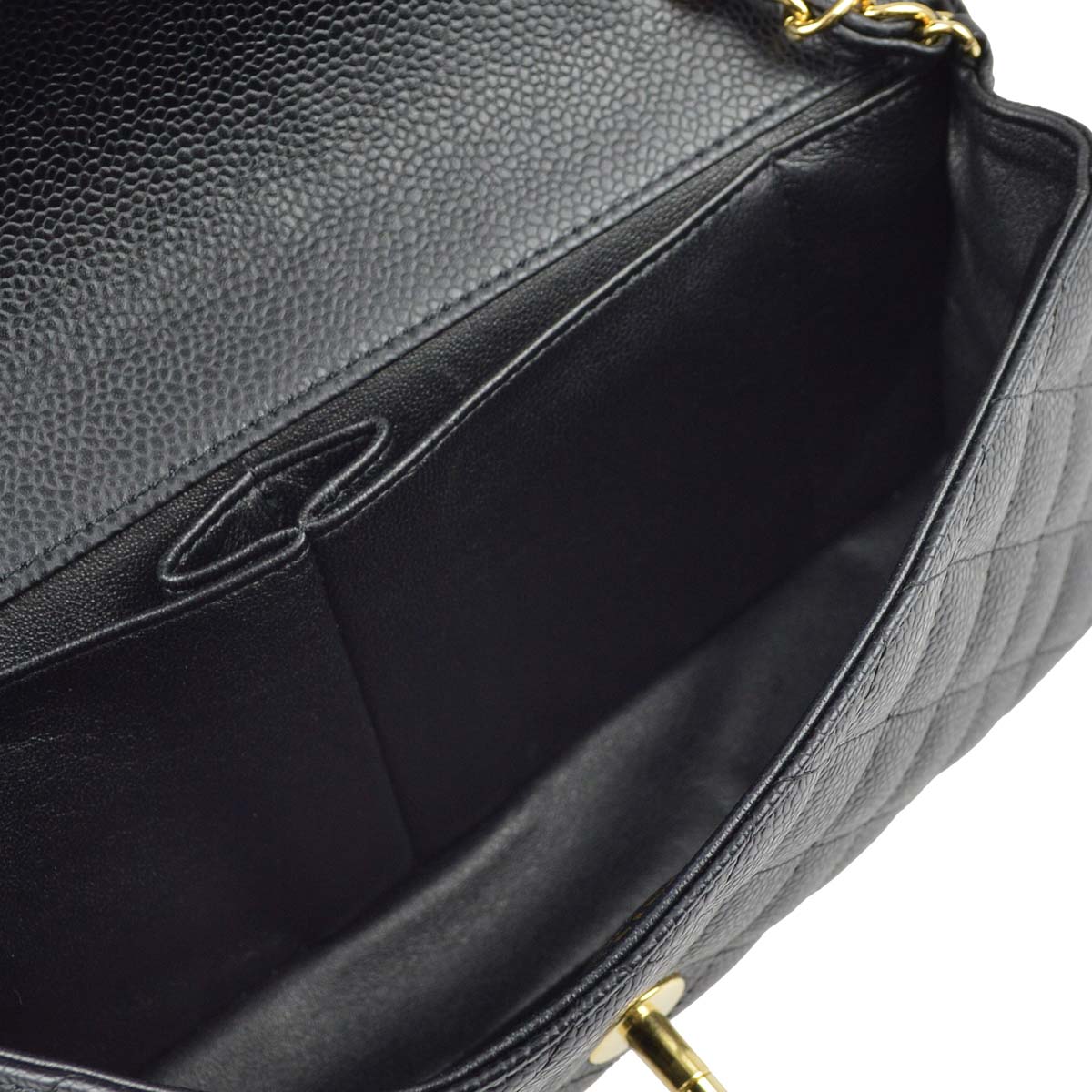 Luxury Chanel * 2005-2006 Black Caviar East West Shoulder Bag