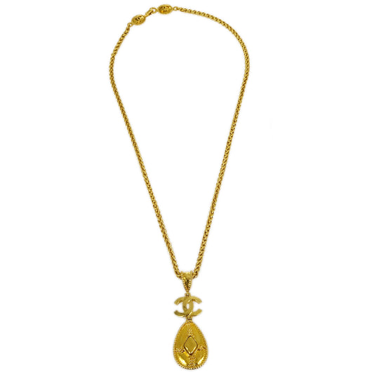 Luxury Chanel Gold Pendant Necklace 96A