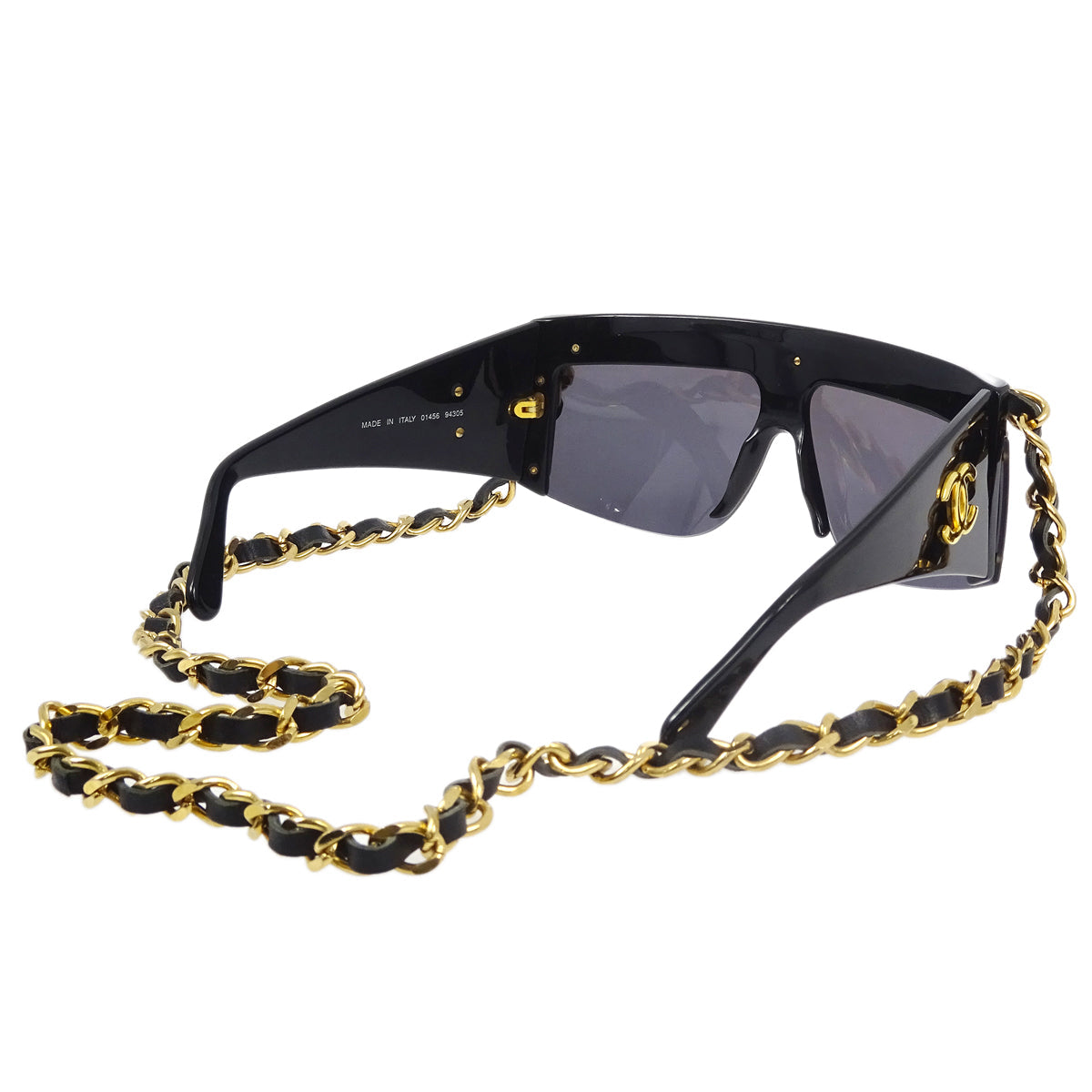 Luxury Chanel Chain Sunglasses Eyewear Black Small New