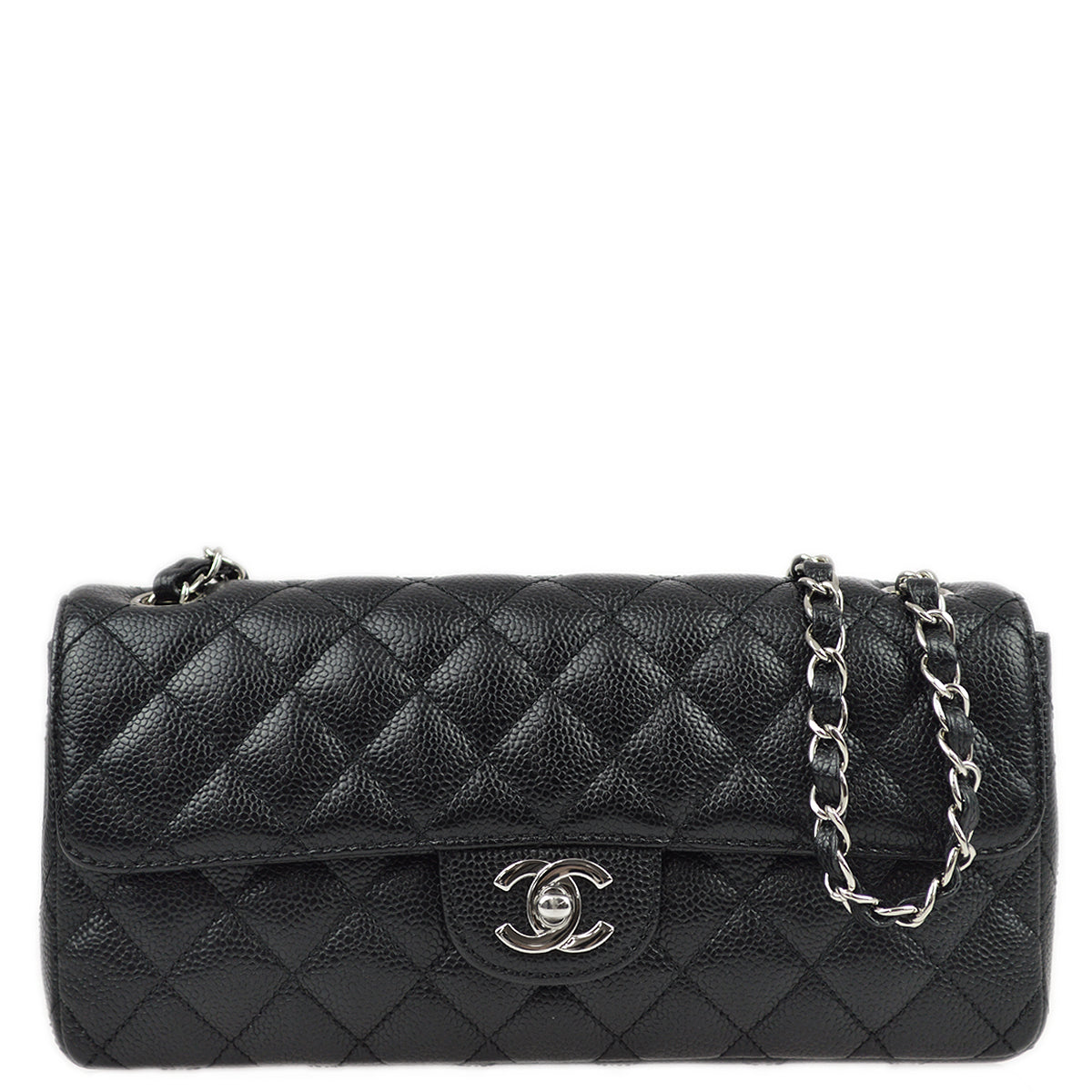 Luxury Chanel * 2006-2008 Black Caviar East West Shoulder Bag