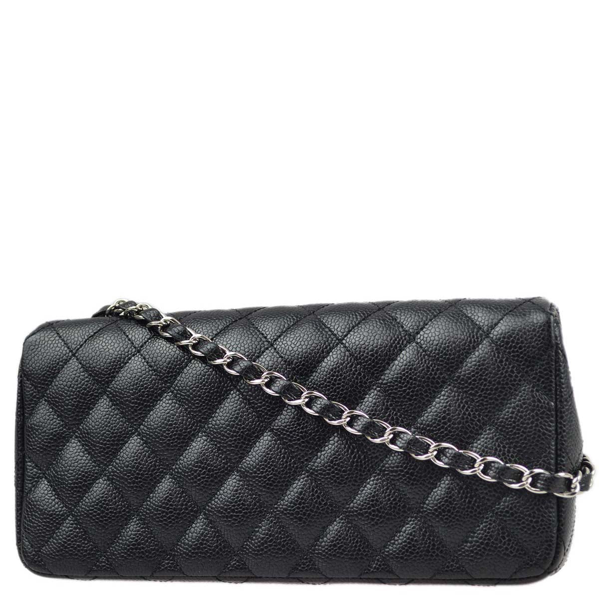 Luxury Chanel * 2006-2008 Black Caviar East West Shoulder Bag