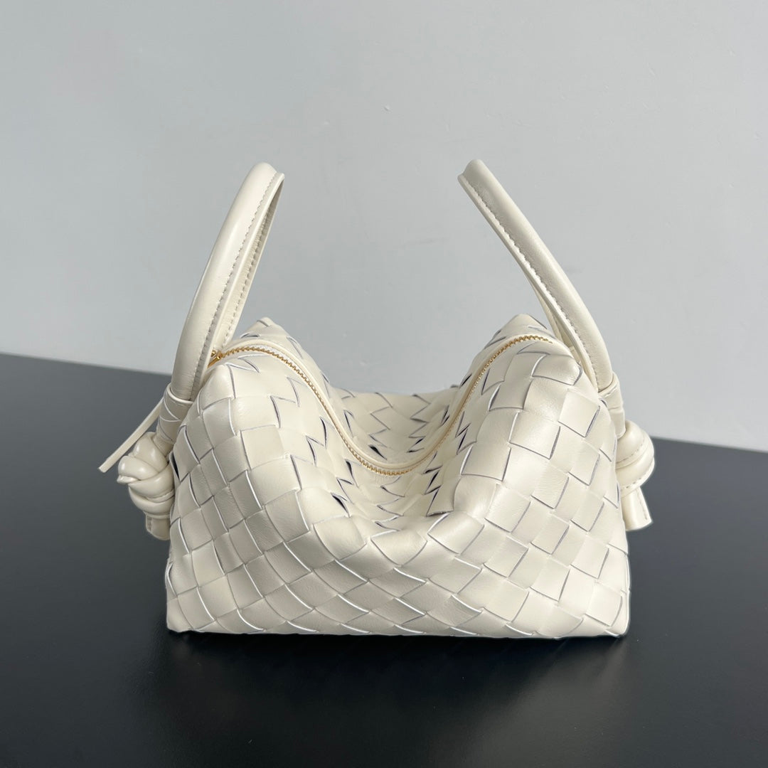 Luxury Bottega Veneta BV Loop Top Handle 19cm Cream Lambskin
