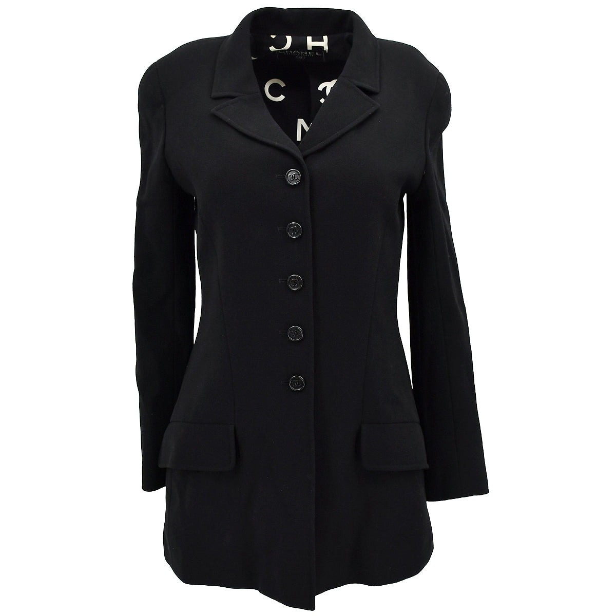Luxury Chanel Single Breasted Jacket Black