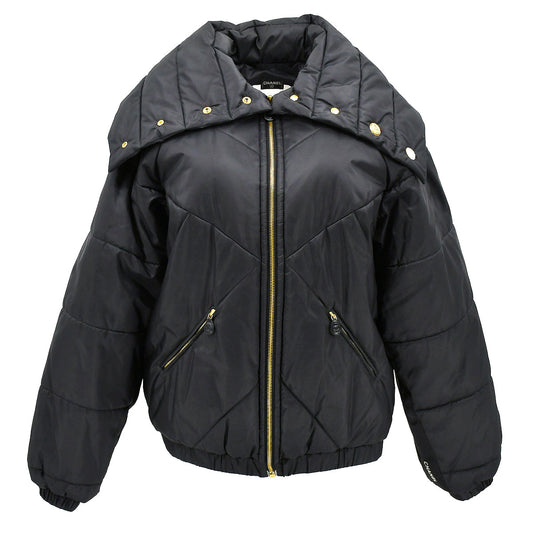 Luxury Chanel Zip Up Jacket Black #40