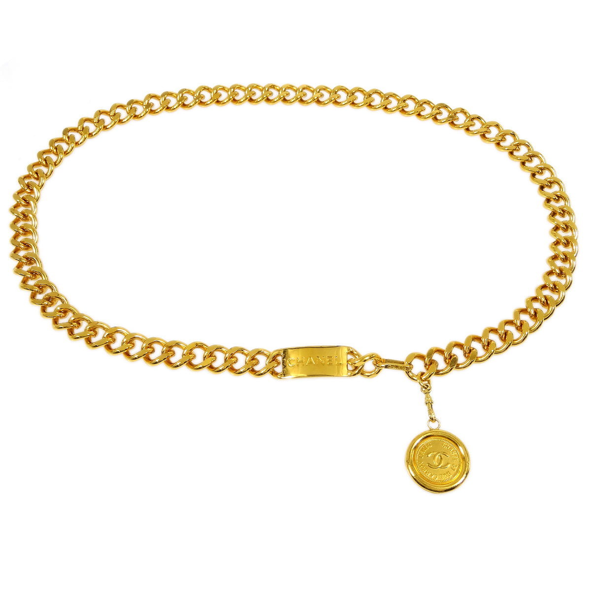 Luxury Chanel Medallion Chain Belt Gold Small New