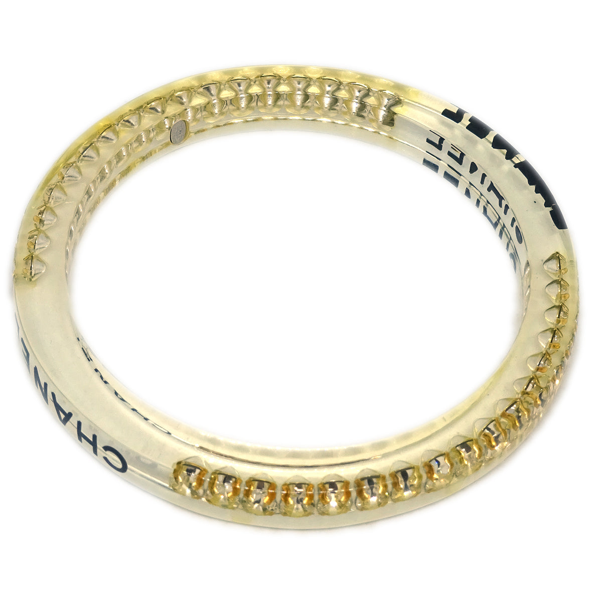 Luxury Chanel Bangle Rhinestone Clear 05P