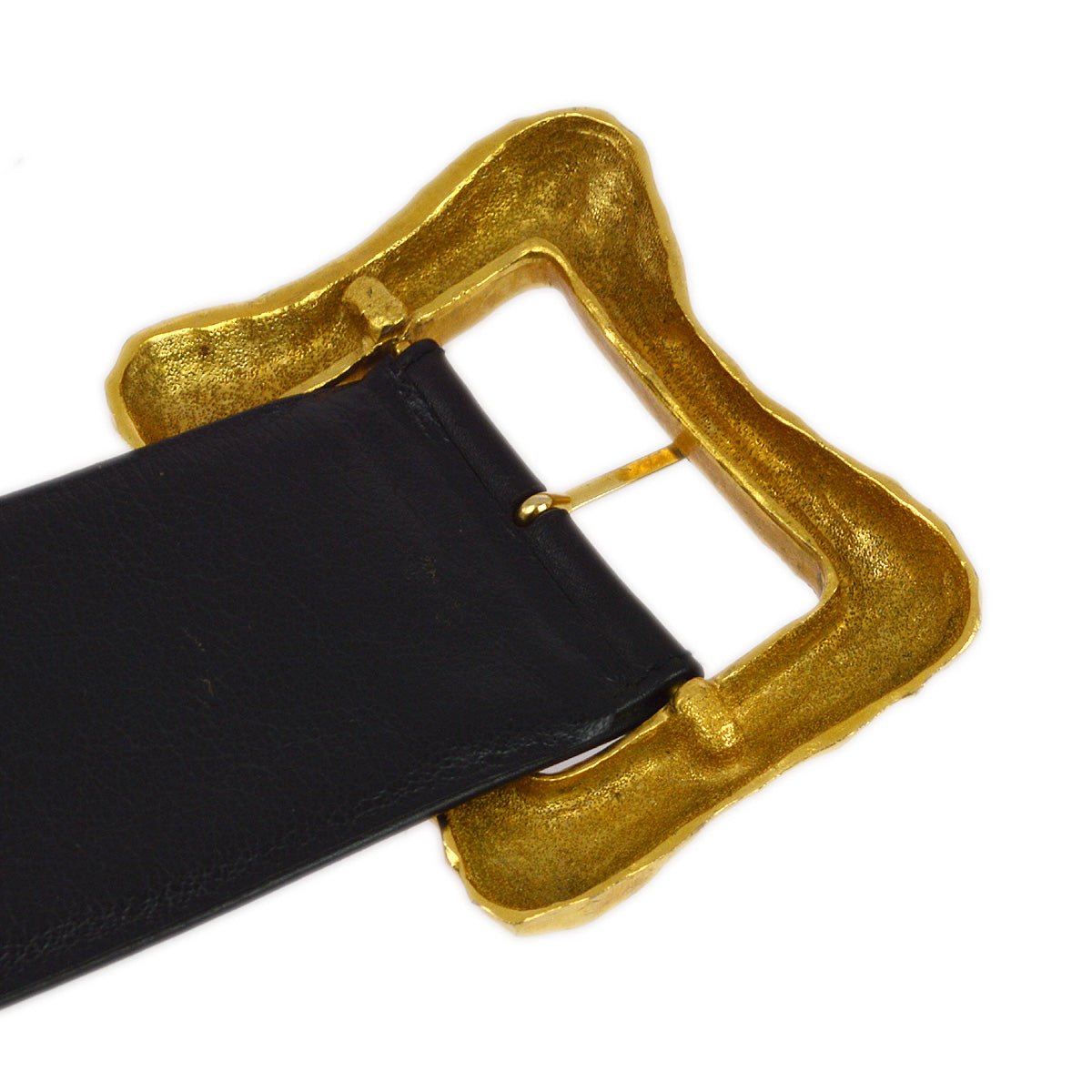 Luxury Chanel Buckle Belt Black 93P #70/28 Small New