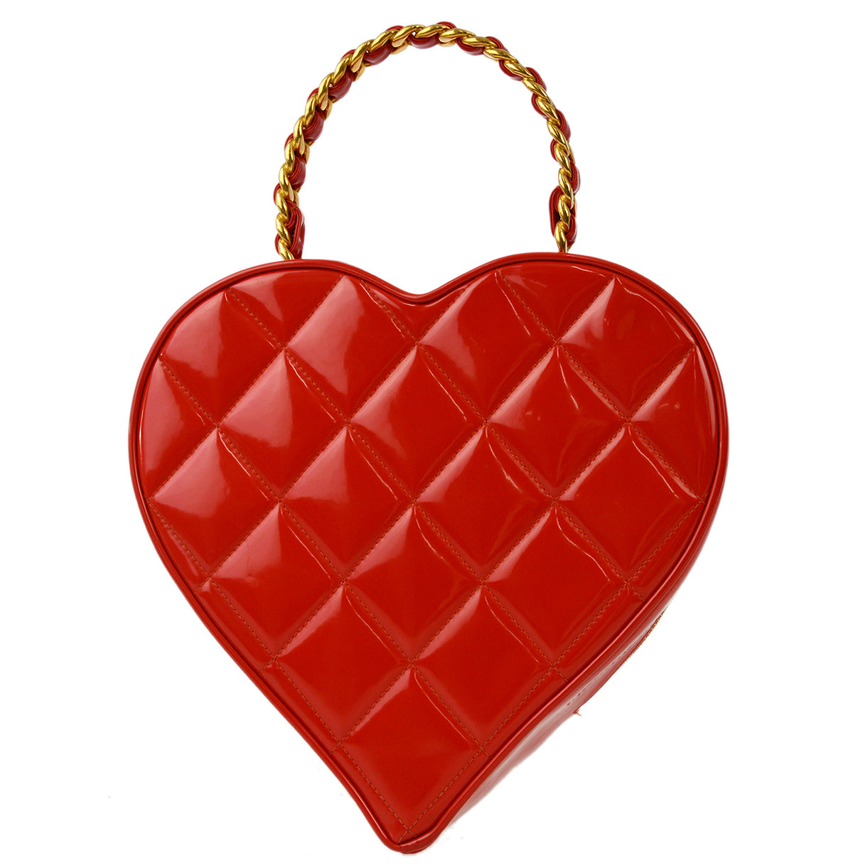 Luxury Chanel 1994-1996 Red Heart Vanity Handbag