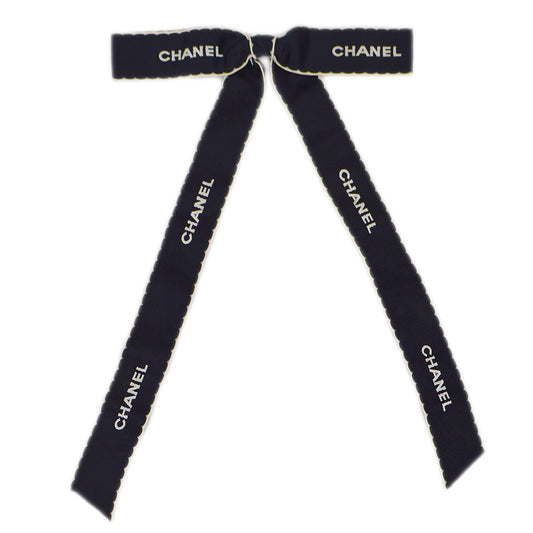 Luxury Chanel Bow Brooch Pin Navy
