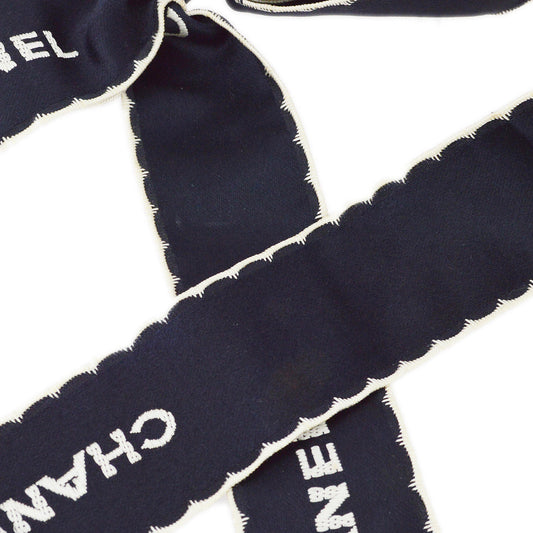 Luxury Chanel Bow Brooch Pin Navy