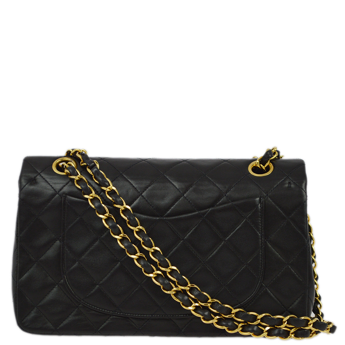 Luxury Chanel 1991-1994 Black Lambskin Small Classic Double Flap Shoulder Bag
