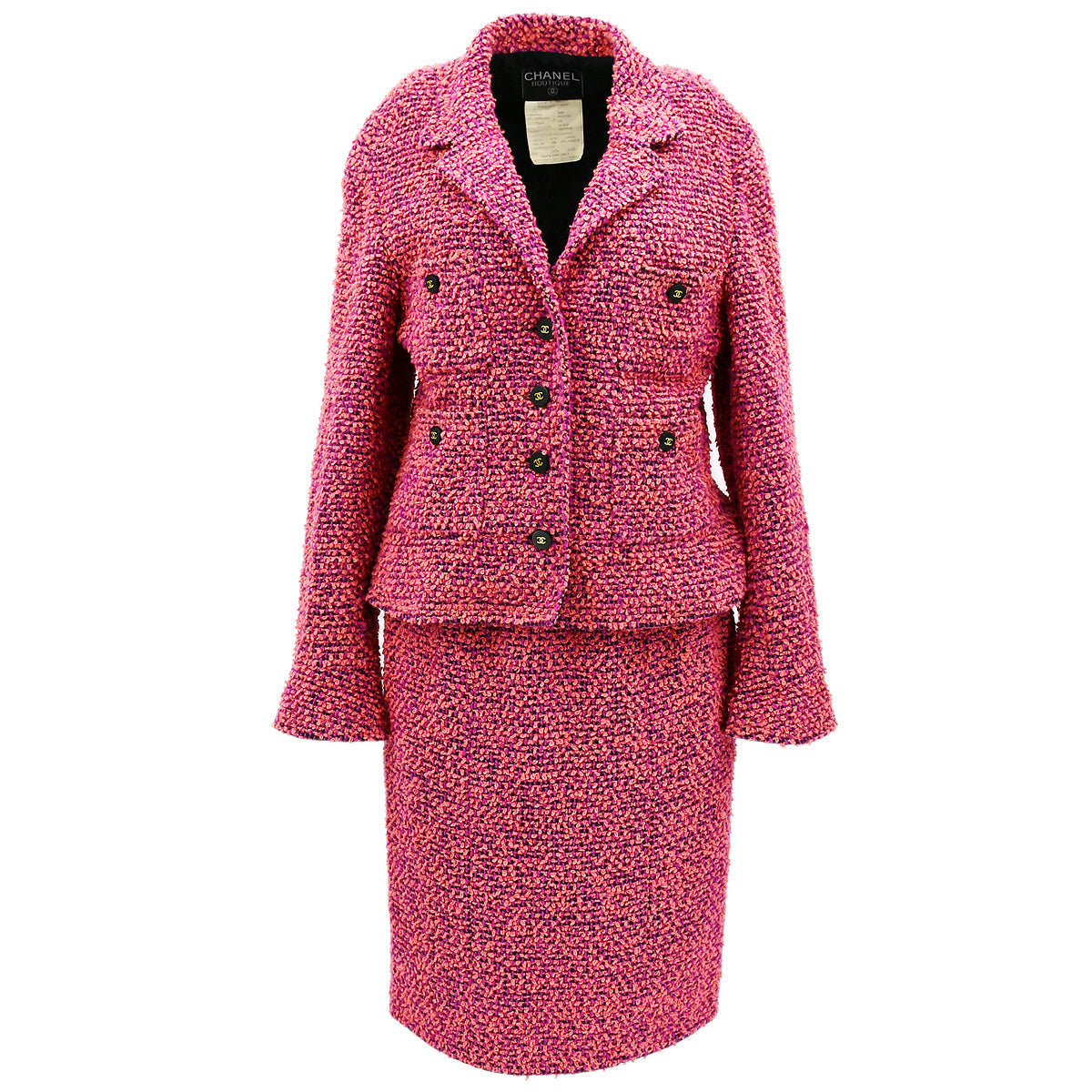 Luxury Chanel Setup Suit Jacket Skirt Pink 94A #44