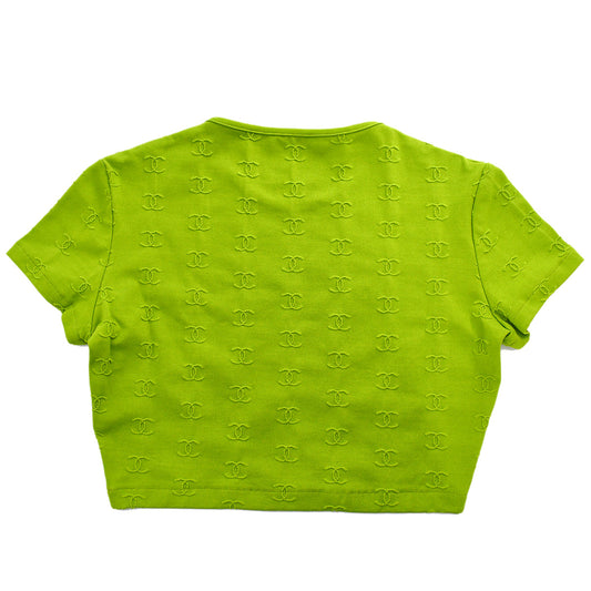 Luxury Chanel Cropped T-shirt Green 97P #38
