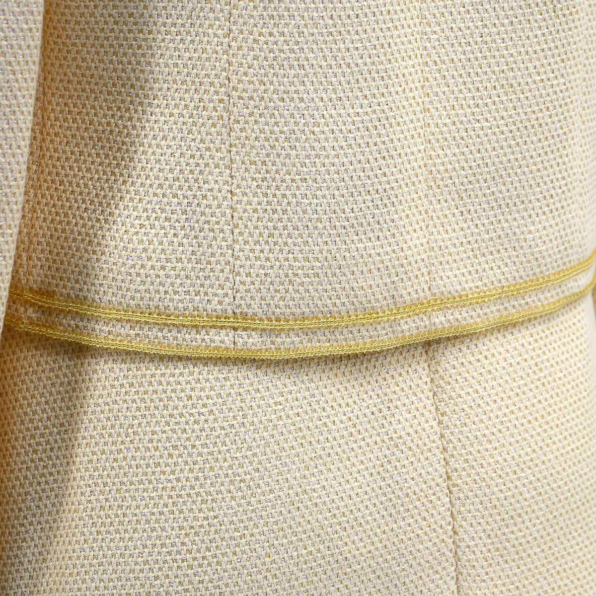Luxury Chanel Setup Suit Jacket Skirt Ivory 00T #38