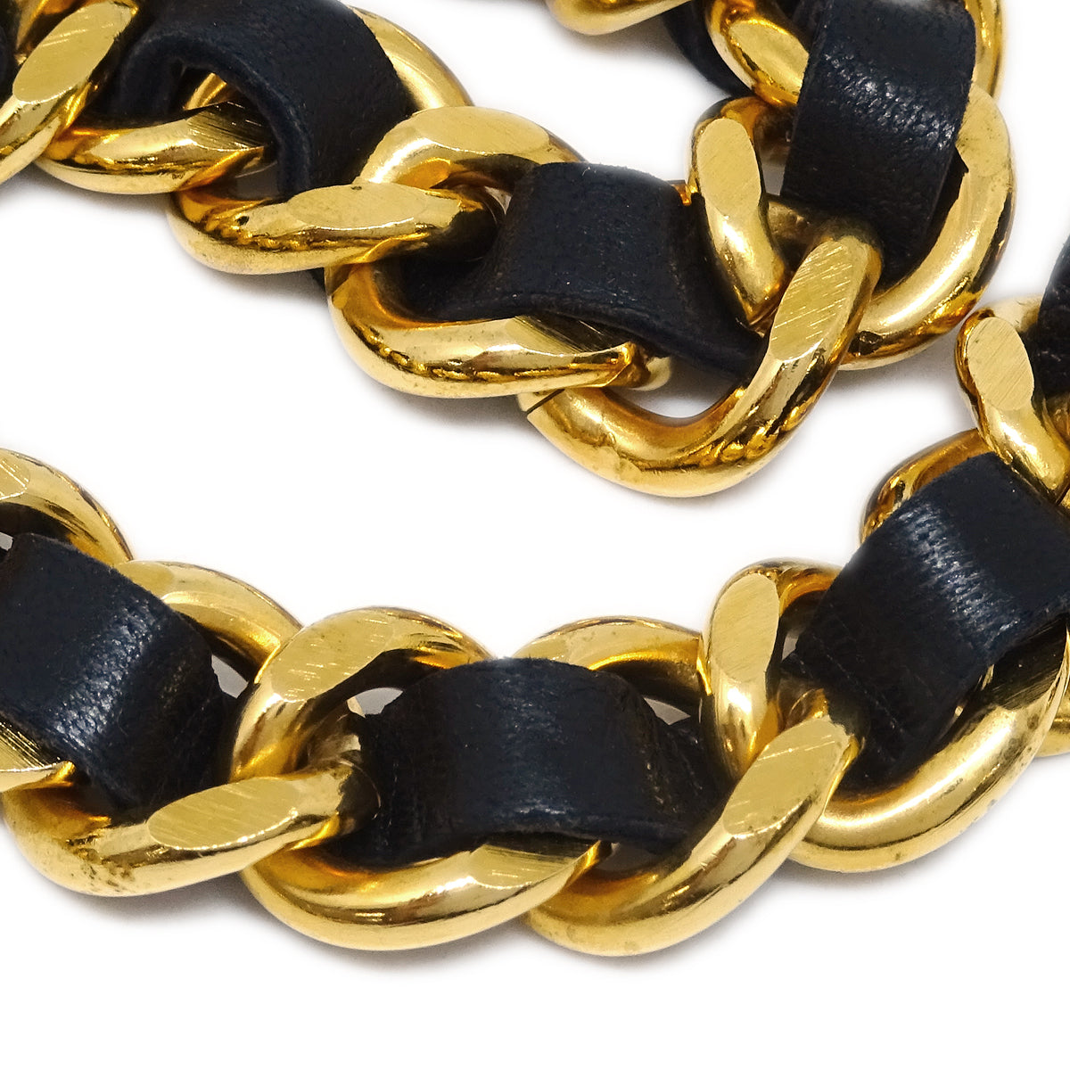 Luxury Chanel Gold Black Medallion Chain Belt Small New