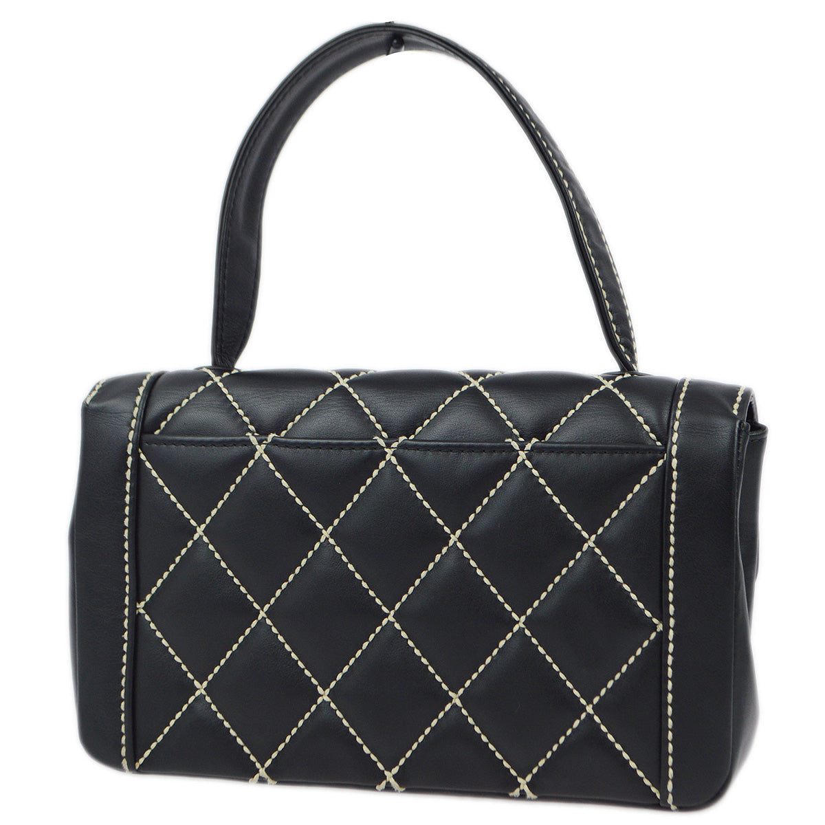 Luxury Chanel 2004-2005 Black Calfskin Wild Stitch Handbag
