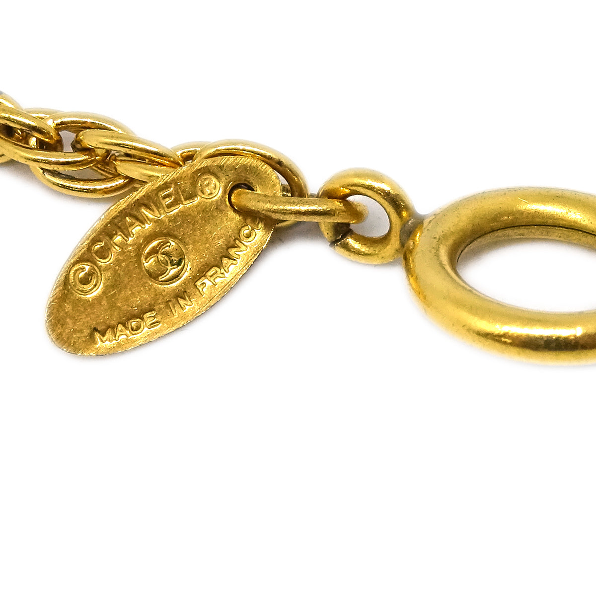 Luxury Chanel Chain Pendant Necklace Gold