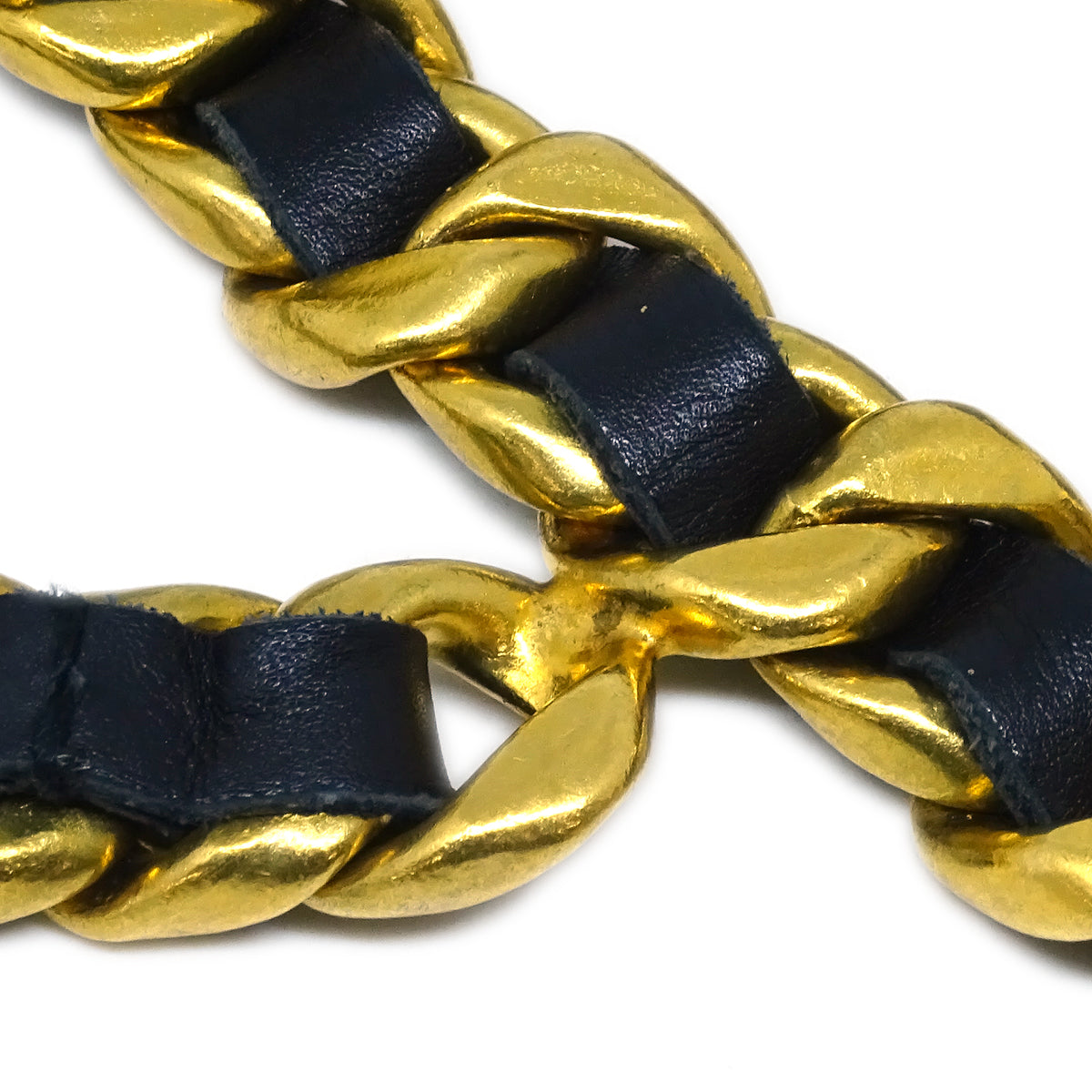 Luxury Chanel Chain Belt Gold Black 94P Small New