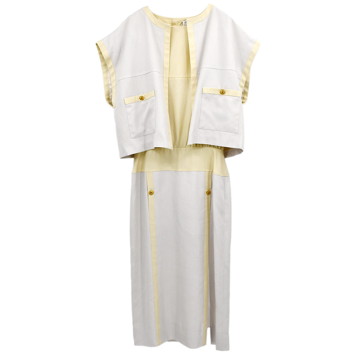Luxury Chanel Setup Suit Jacket Dress Ivory 03 #38