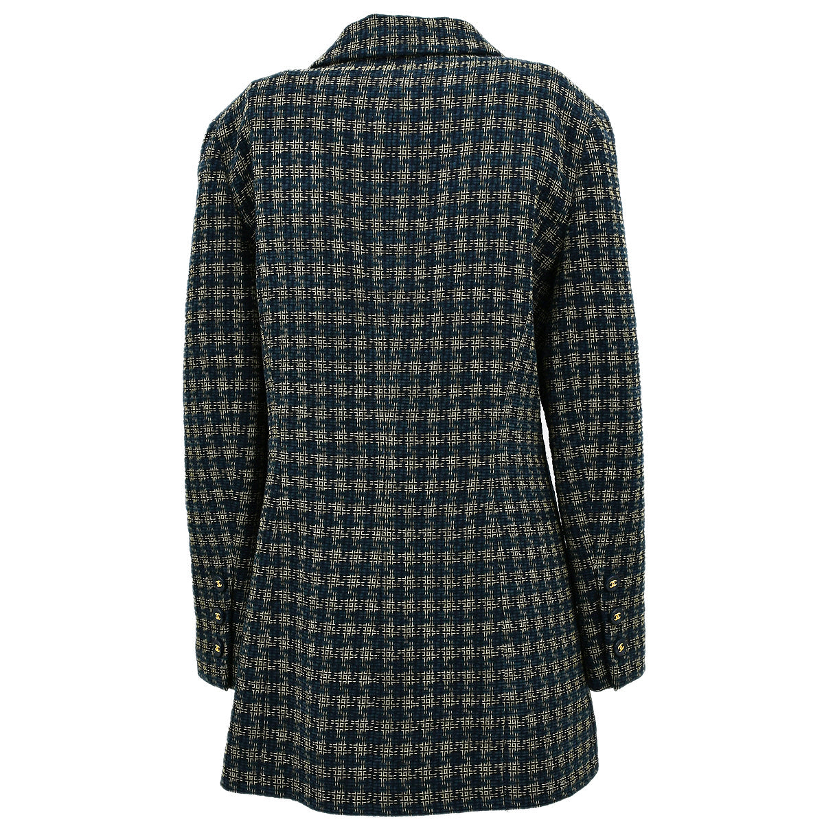 Luxury Chanel Single Breasted Jacket Navy 95A #44