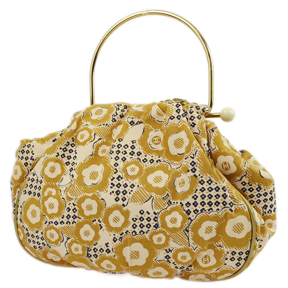 Luxury Chanel 2005-2006 Beige Canvas Camellia Handbag