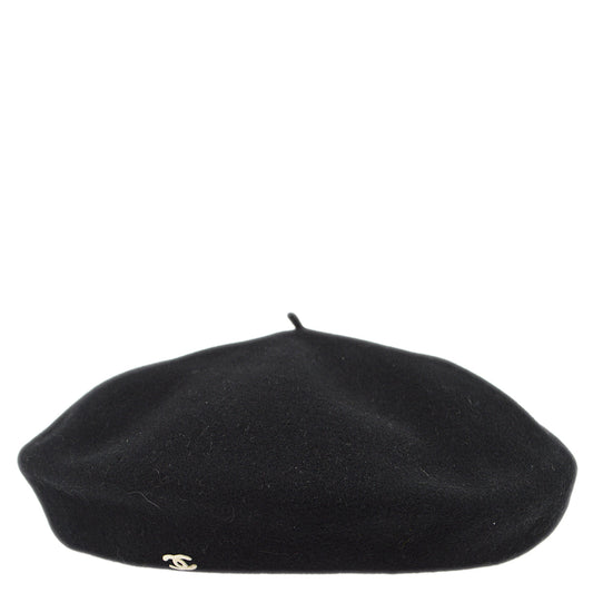 Luxury Chanel Oversize Black Hat Beret #57 Small New