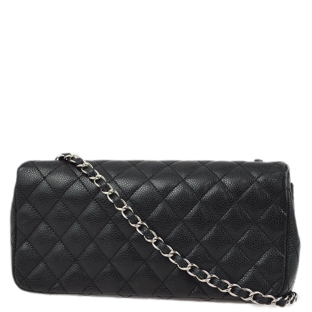 Luxury Chanel 2006-2008 Black Caviar East West Shoulder Bag