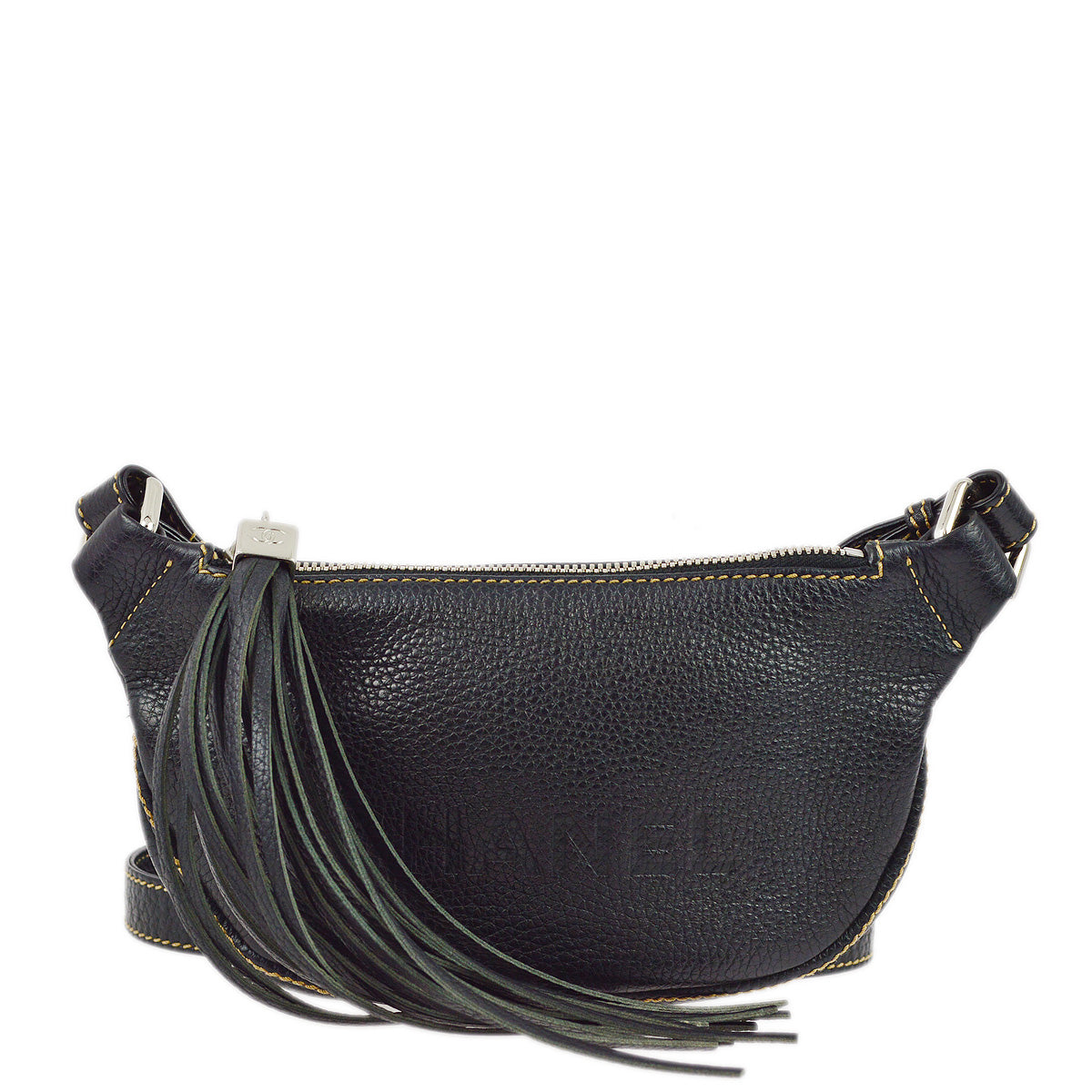 Luxury Chanel 2001-2003 Black Calfskin Shoulder Bag