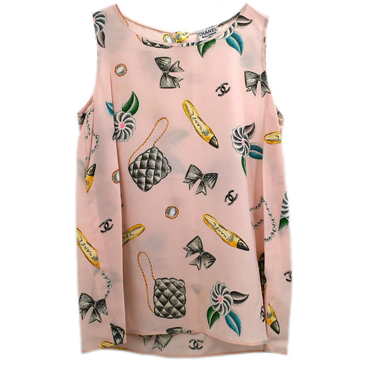 Luxury Chanel Sleeveless Top Pink