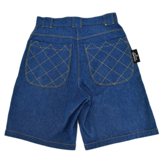 Luxury Chanel Half Denim Pants Blue #48