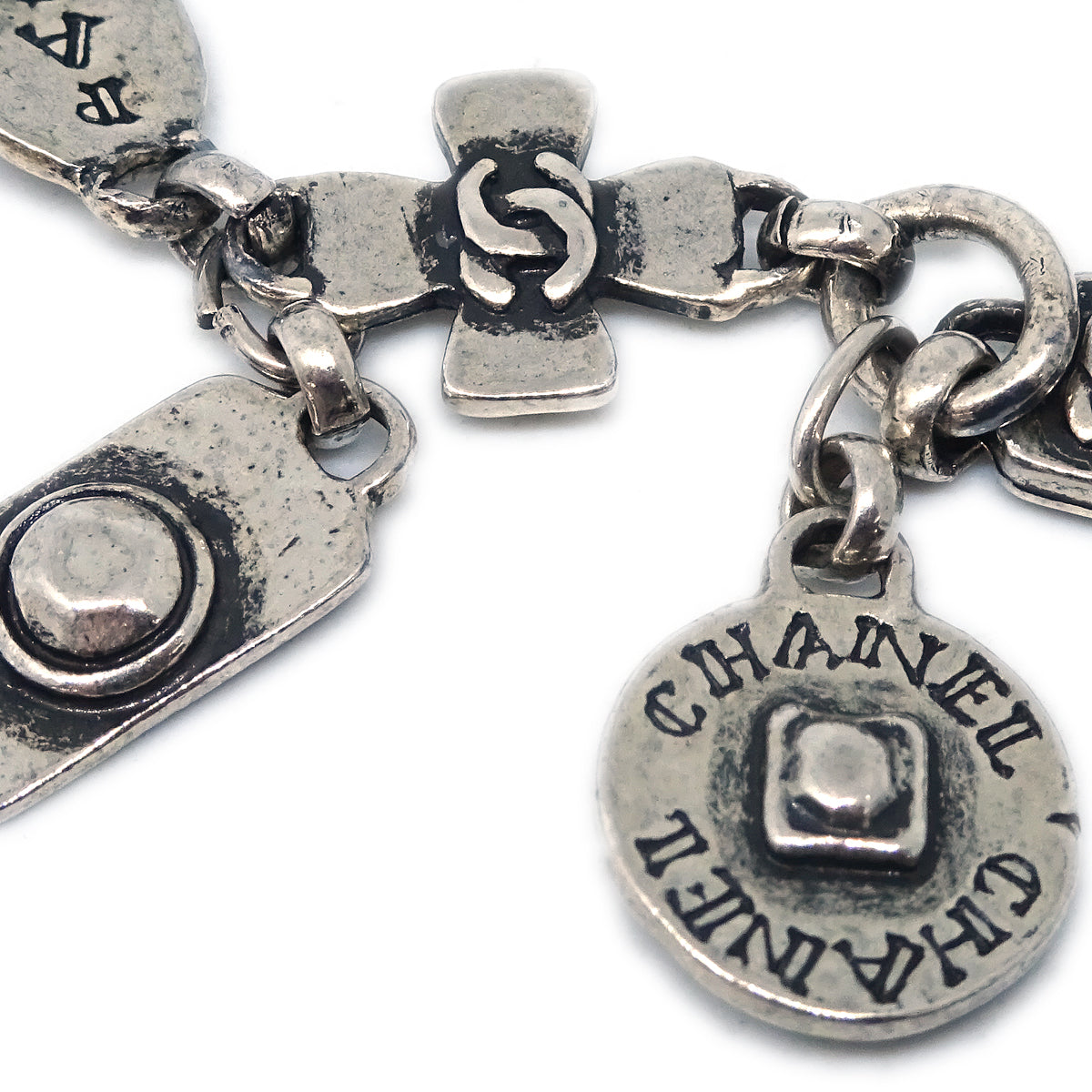 Luxury Chanel Silver Chain Cambon Bracelet 99A